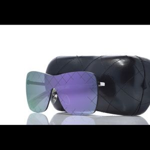 Chanel Shield Runway Sunglasses 4215 silver purple